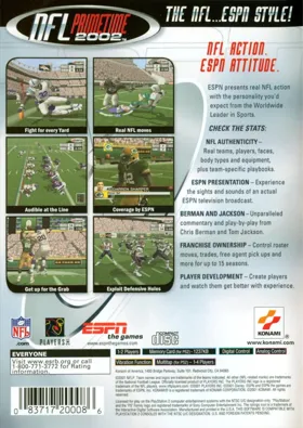ESPN NFL PrimeTime 2002 box cover back